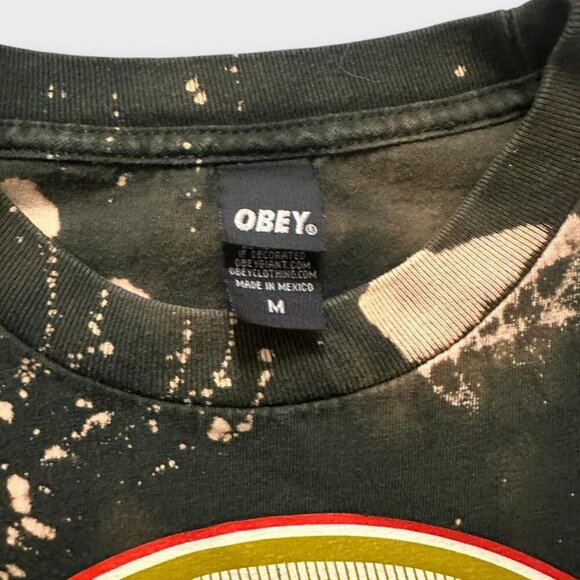 Mens Obey Reworked Bleach Dye Tshirt - Picture 3 of 3